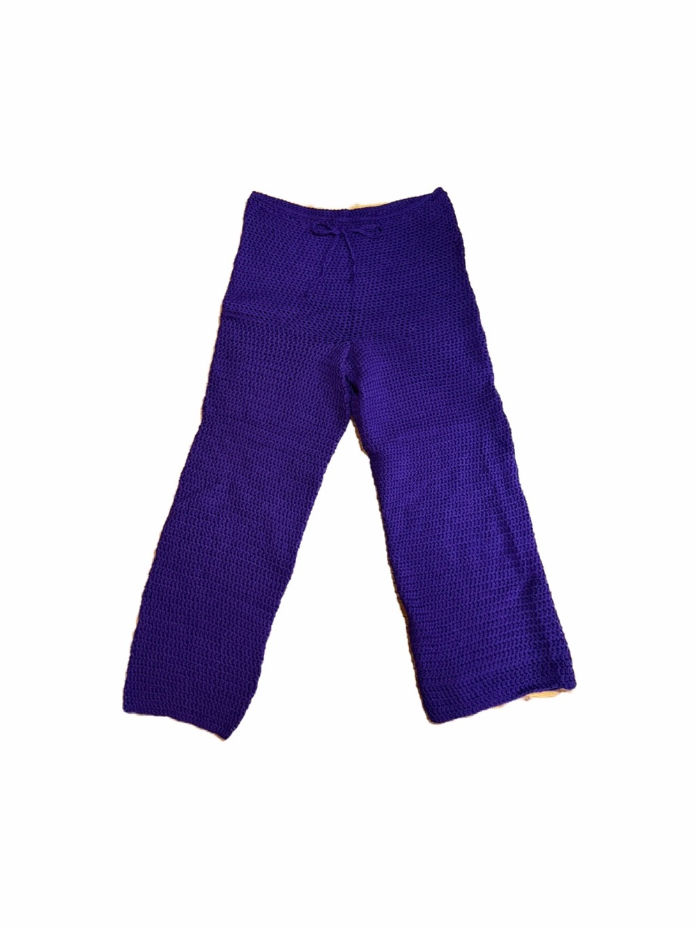 Handmade crochet Wide-Leg Pants in Vibrant Purple